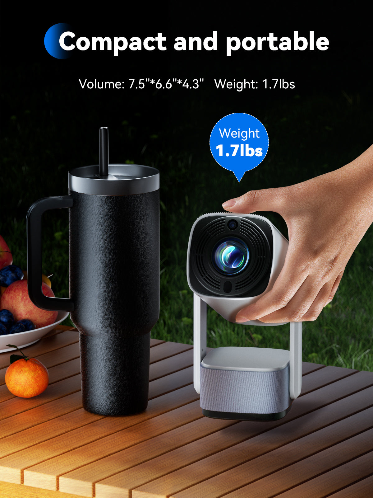 Mini Projector with WiFi and Bluetooth - SOOMFON SK2 4K Support Video Projector with 6W Speaker