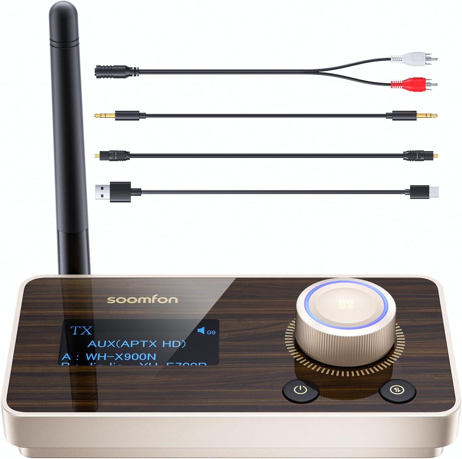 SOOFON Bluetooth 5.3 Sender Epfänger für 2 Kopfhörer, 3-in-1 SOOFON Bluetooth 5.3 Sender Epfänger für 2 Kopfhörer, 3-in-1