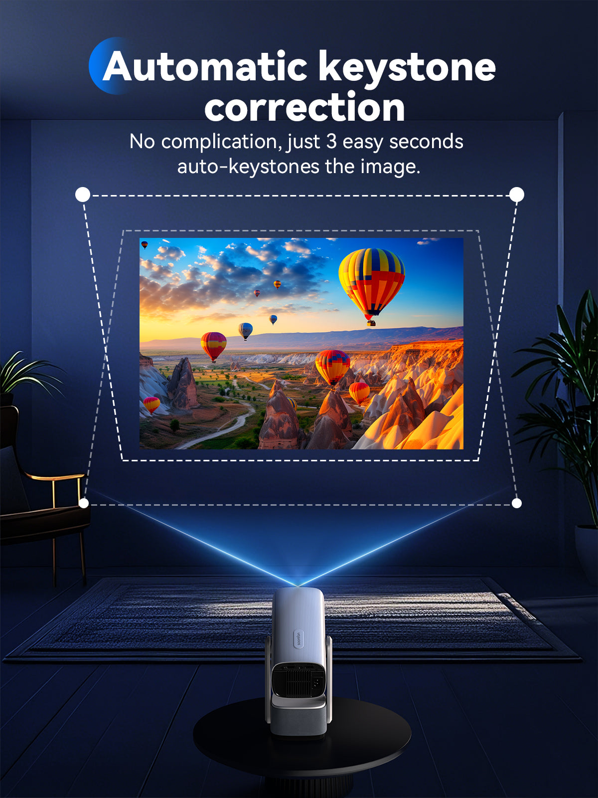 Mini Projector with WiFi and Bluetooth - SOOMFON SK2 4K Support Video Projector with 6W Speaker