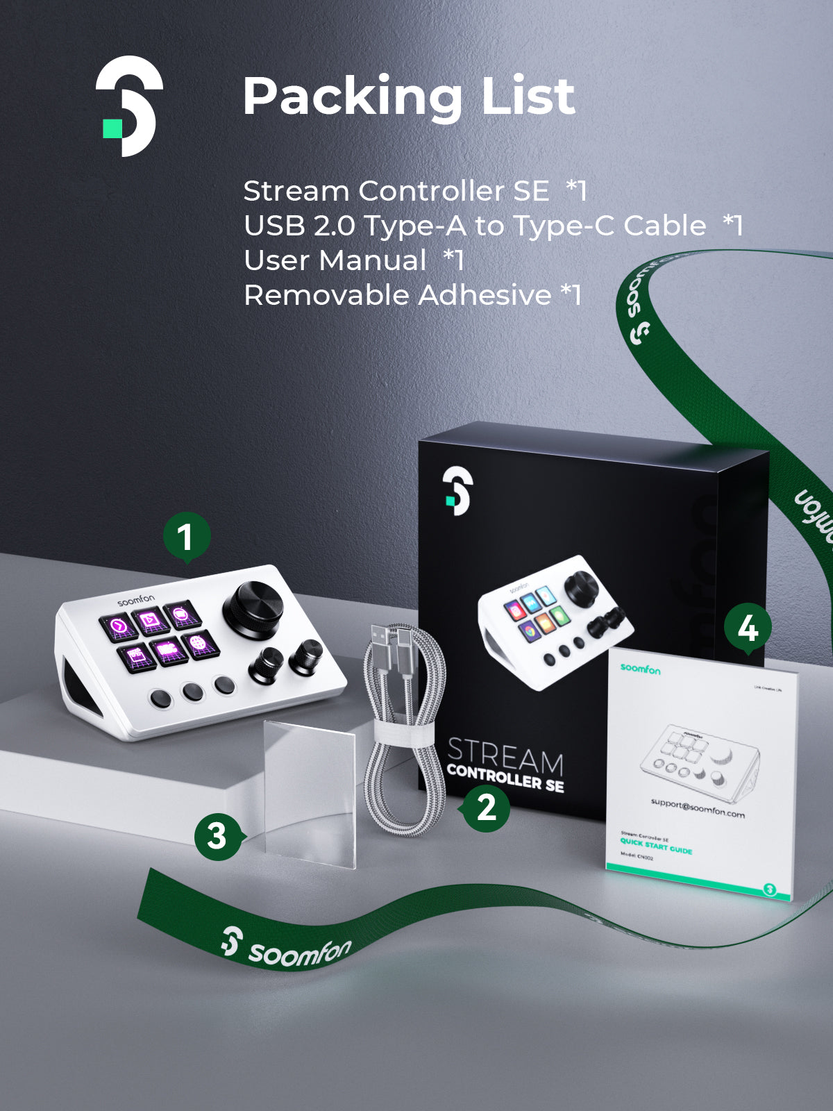 SOOMFON Stream Controller SE with 6 Macro Keys & Dashboard Customizable LCD Buttons Black