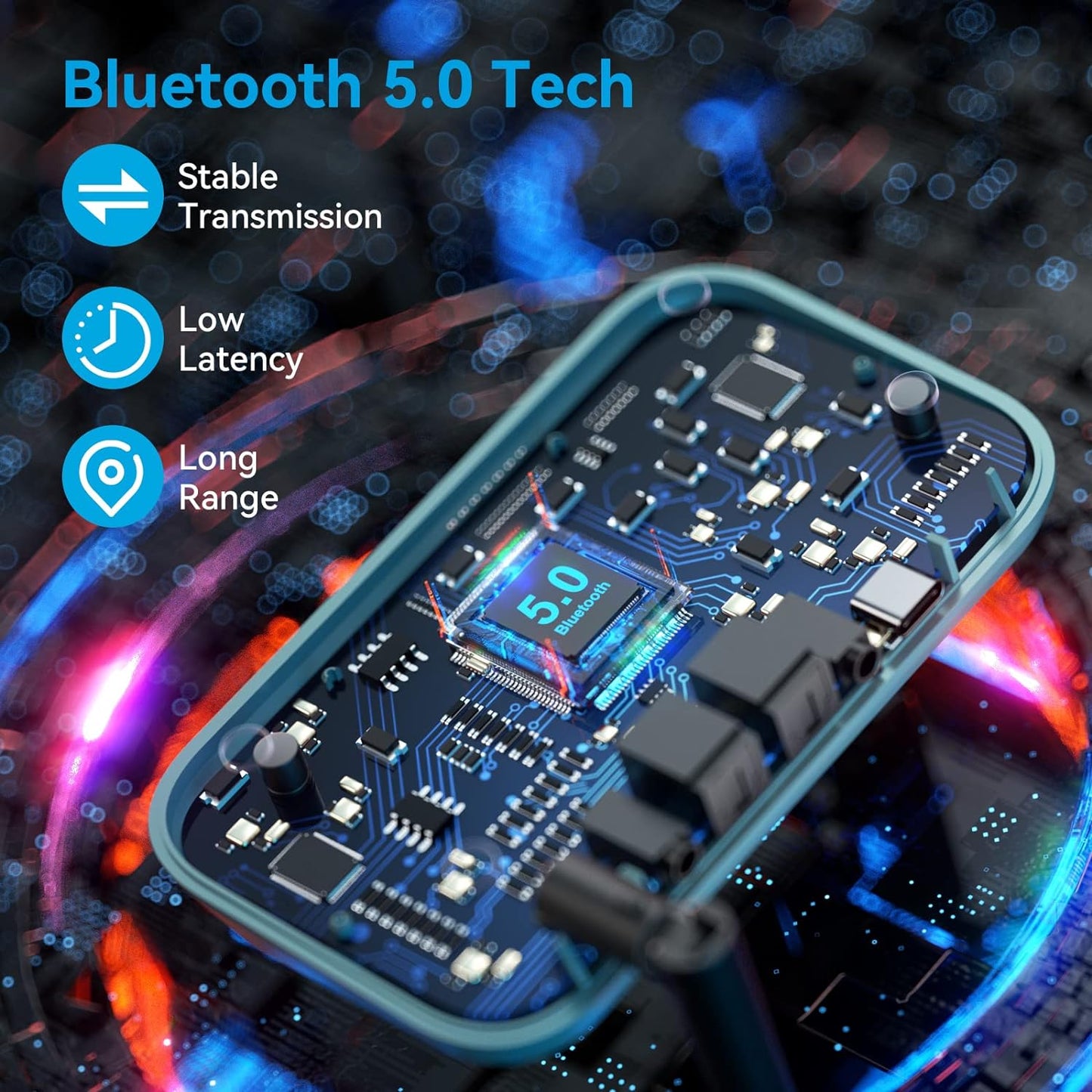 2-in-1 Bluetooth Transmitter and Receiver Optical, RCA, Aux