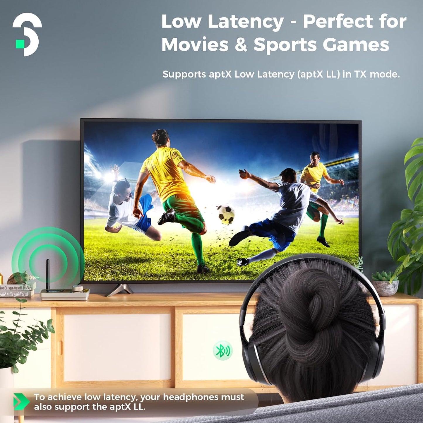 2-in-1 Bluetooth 5.2 Transmitter Receiver AptX Low Latency