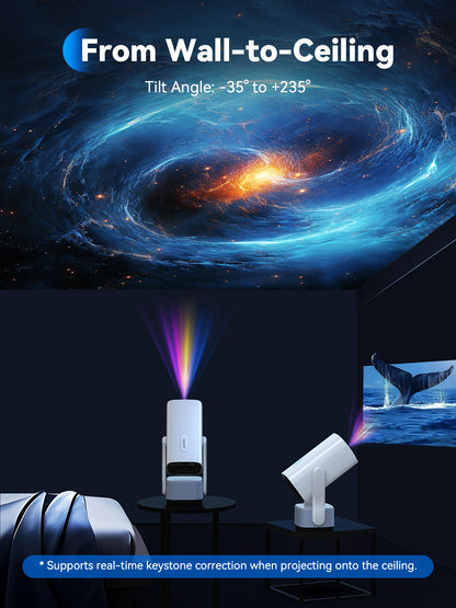 Mini Projector with WiFi and Bluetooth - SOOMFON SK2 4K Support Video Projector with 6W Speaker