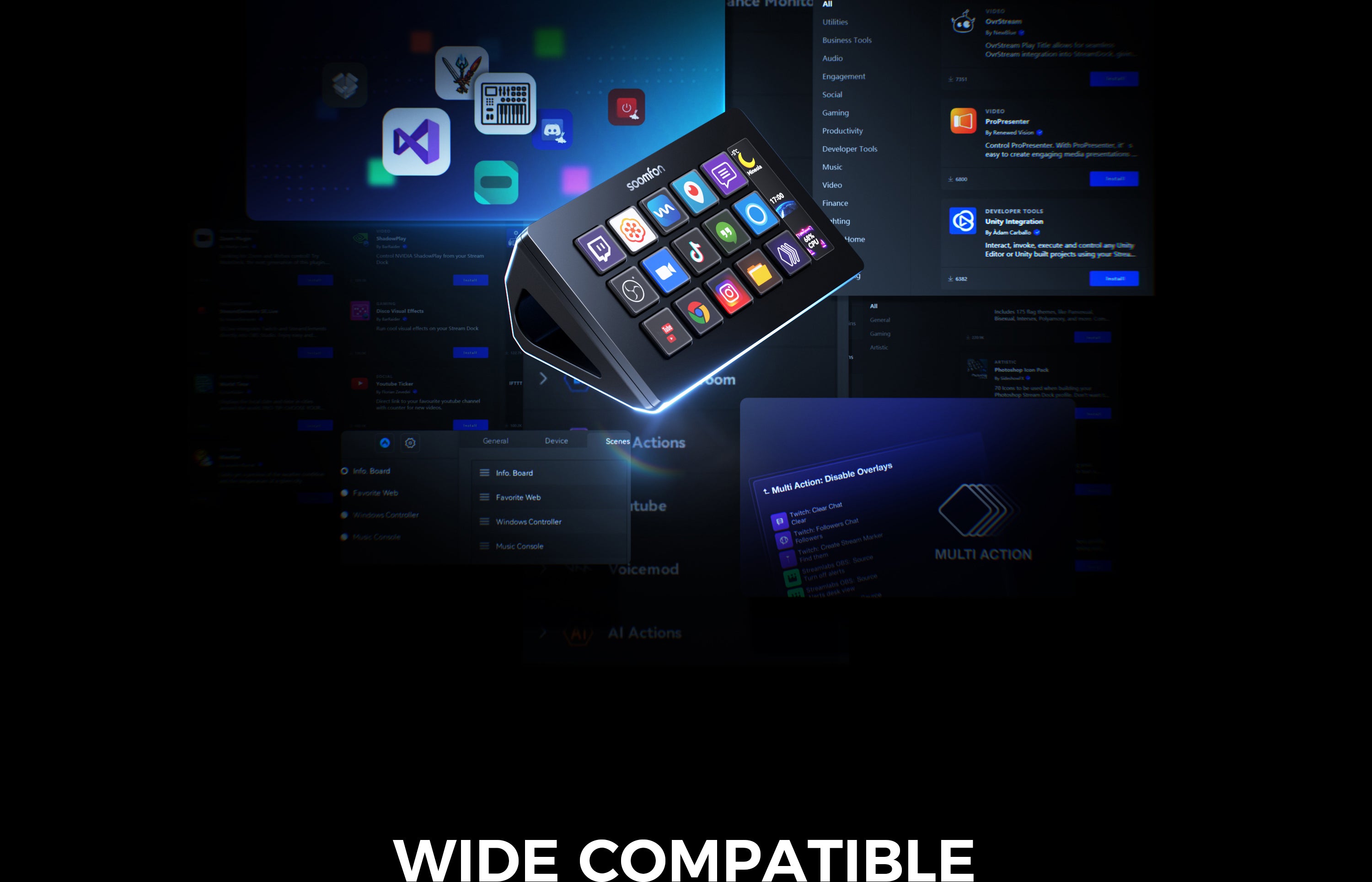 SOOMFON Stream Controller with 15 Macro Keys & Dashboard