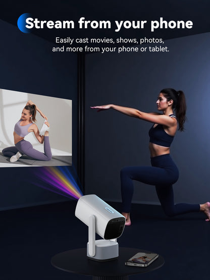 Mini Projector with WiFi and Bluetooth - SOOMFON SK2 4K Support Video Projector with 6W Speaker