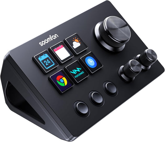 SOOMFON Stream Controller SE with 6 Macro Keys & Dashboard Customizable LCD Buttons Black