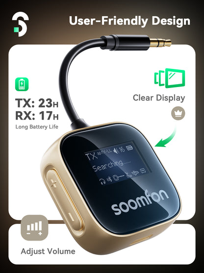 SOOMFON APTX Bluetooth Transmitter and Receiver with screen