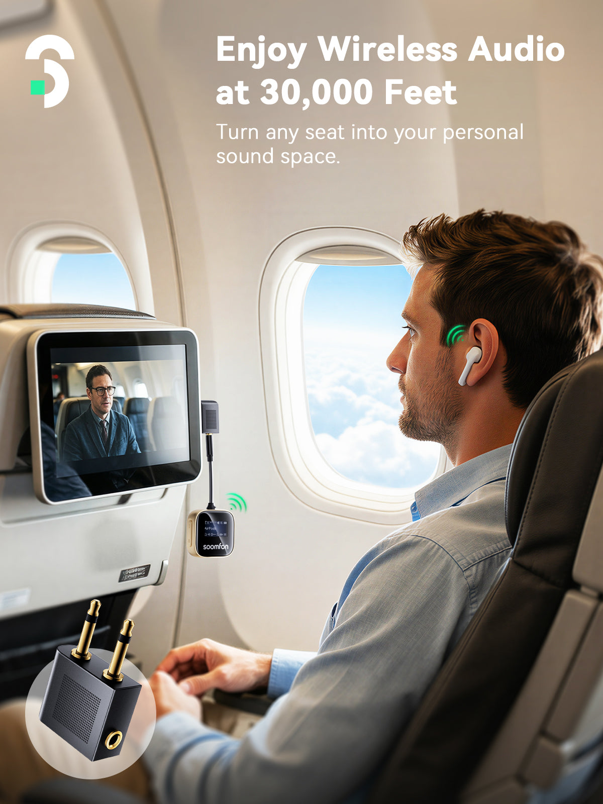 SOOMFON APTX Bluetooth Transmitter and Receiver with screen