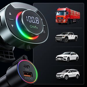 Bluetooth 5.3 FM Transmitter with 48W Car Charger
